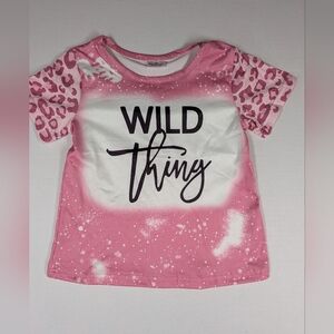 Wild Thing Pink Leopard Girls Shirt Size 3T